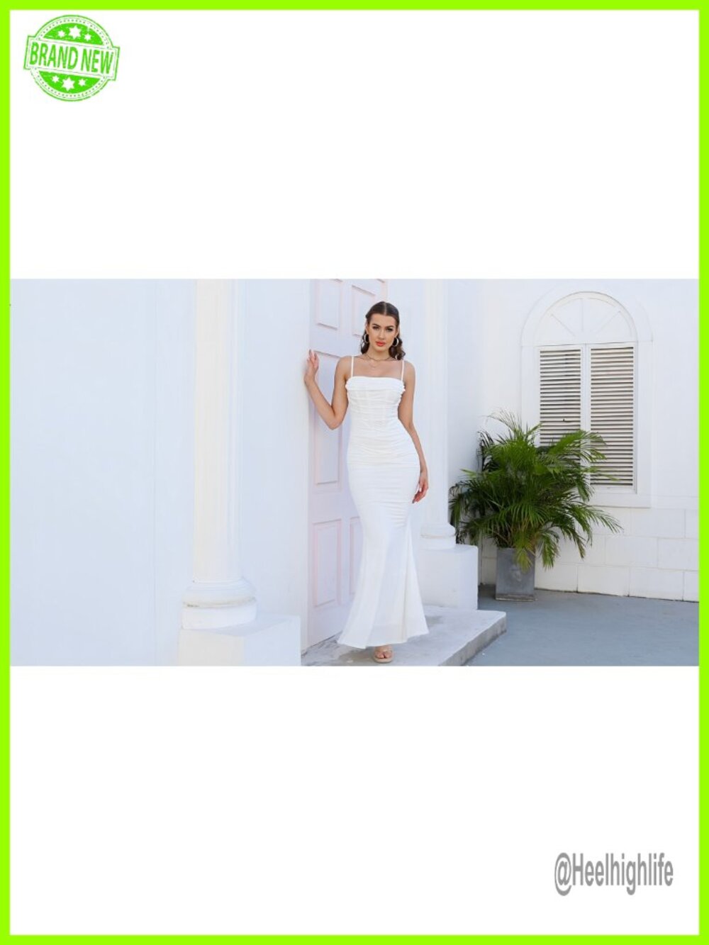 Corset Maxi Formal Dress Bodycon Spaghetti Strap Mermaid Hem - Picture 6 of 6